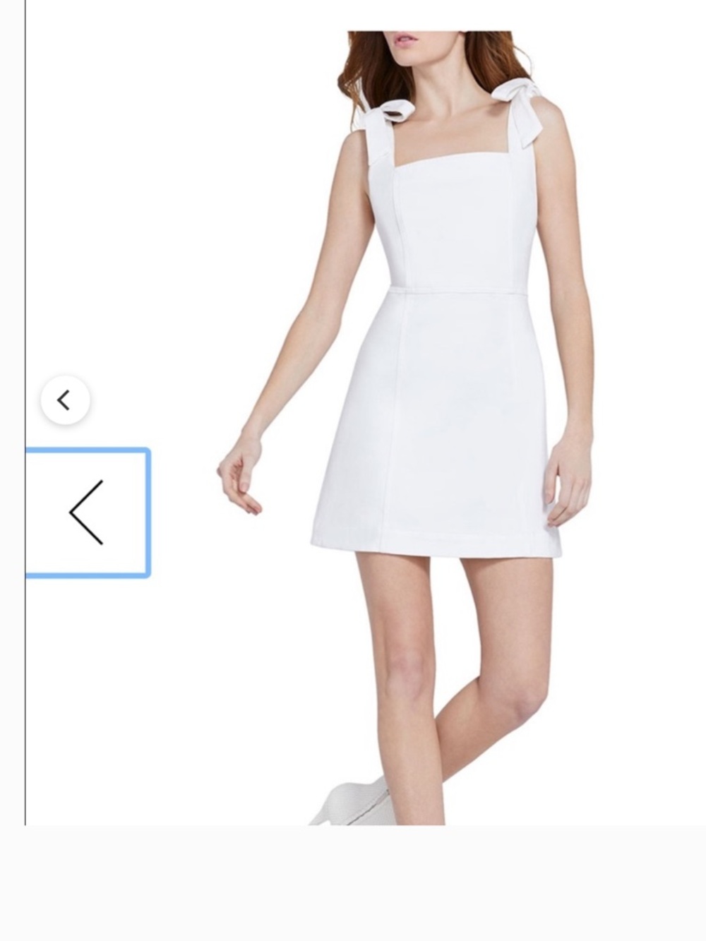 Alice + Olivia White Tie-Shoulder Mini Dress